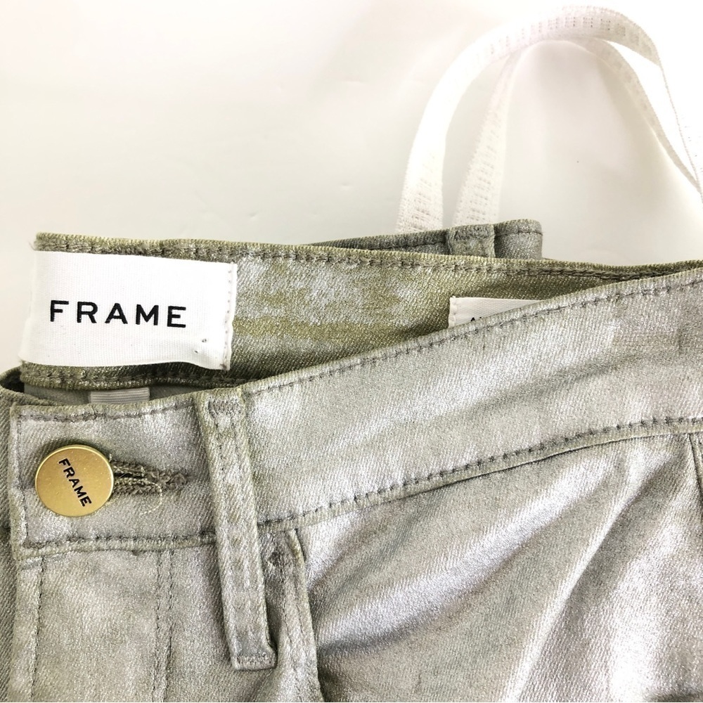 FRAME silver metallic Ali High Rise Cigarette Jeans - Picture 11 of 12